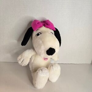 Peanuts Belle Dog 10 Inch Plush Snoopy Sister Pink Bow Cedar Fair Stuffed Animal